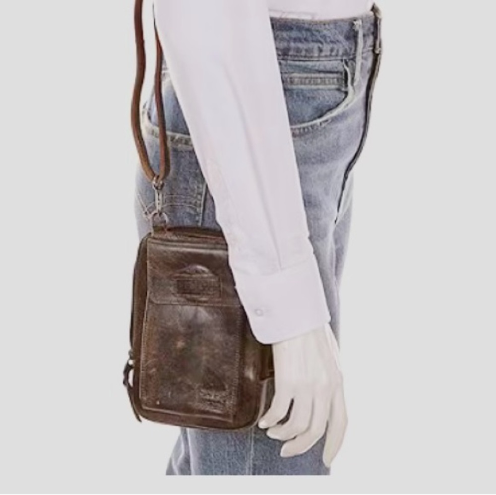 Bed Stu Alelike Blk Lux leather convertible crossbody purse w: adjustable strap - Picture 2 of 11